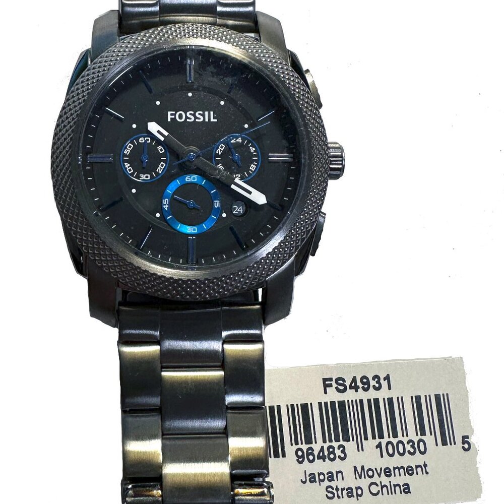 Fossil Men's Machine Quartz Stainless Steel Chronograph - Smoke (Model FS4931)